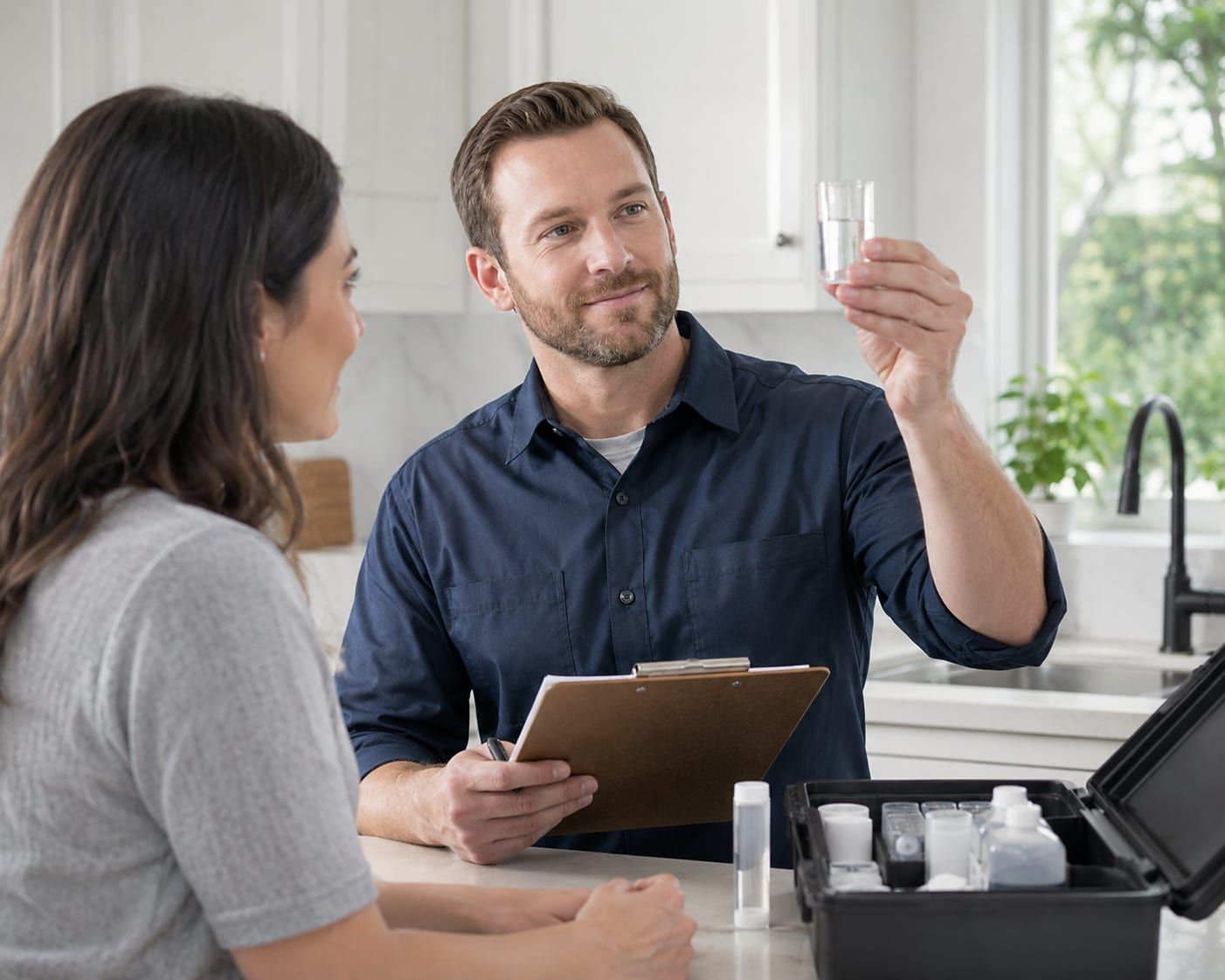 A free in-home water test for a Jackson, MS homeowner